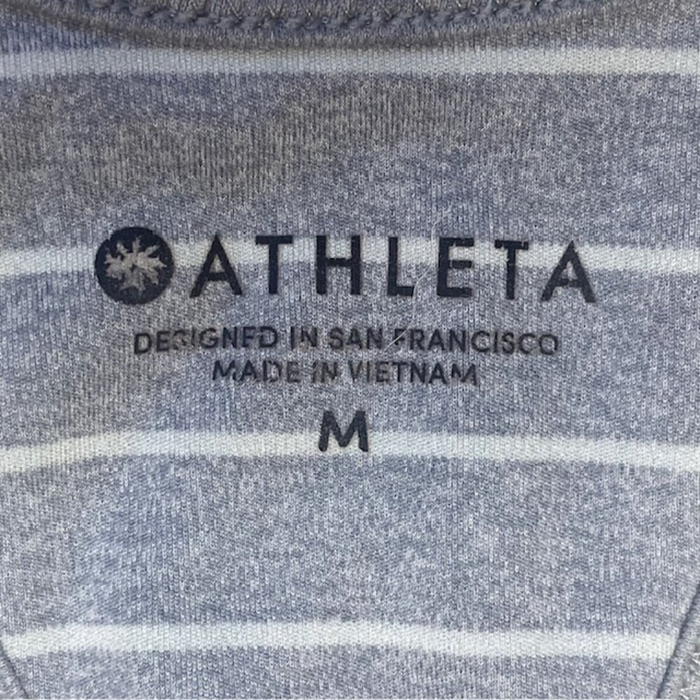 ATHLETA Gray Striped Inversion Racerback Tank Top - Size Medium - Picture 6 of 8